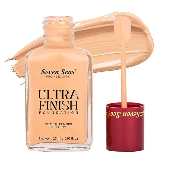 Seven Seas Total Oil Control Long Stay Ultra Finish Foundation, Natural, 27ml, Pack Of 1