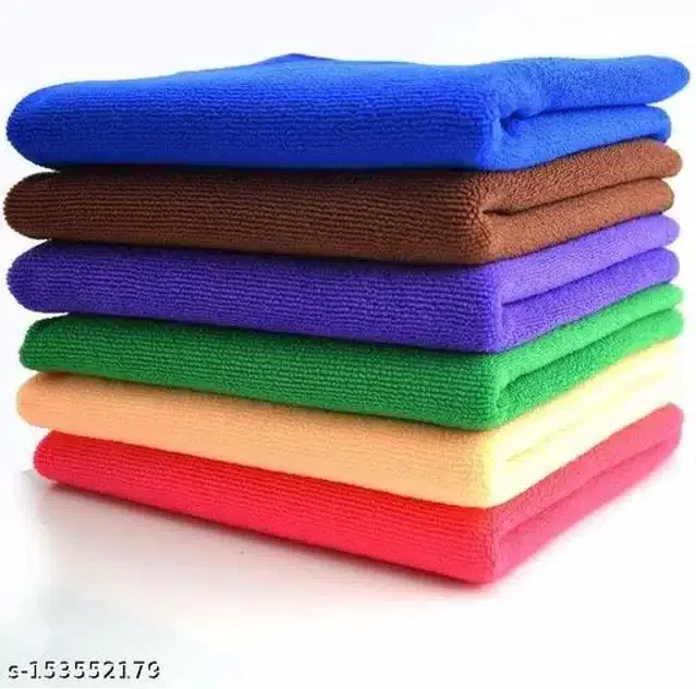 Microfiber Bath Towel, Multicolor, 40x40 cm, Pack of 6
