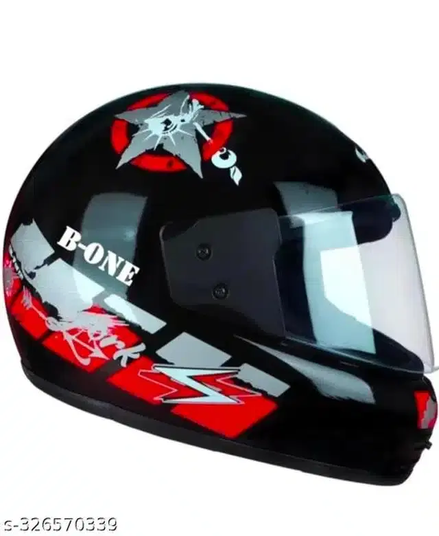 Full Face Helmet for Men & Women, Black & Red