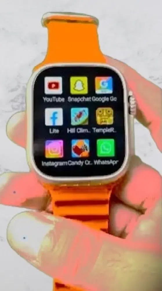 Silicone T800 Ultra Smartwatch for Men & Women, Orange
