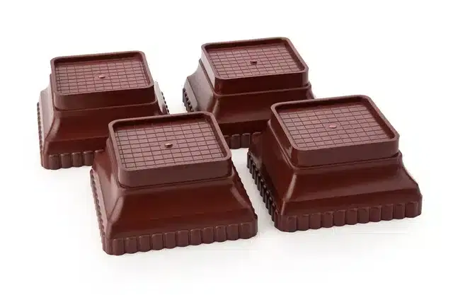 Plastic Furniture Foot Stands, Brown, Pack of 4