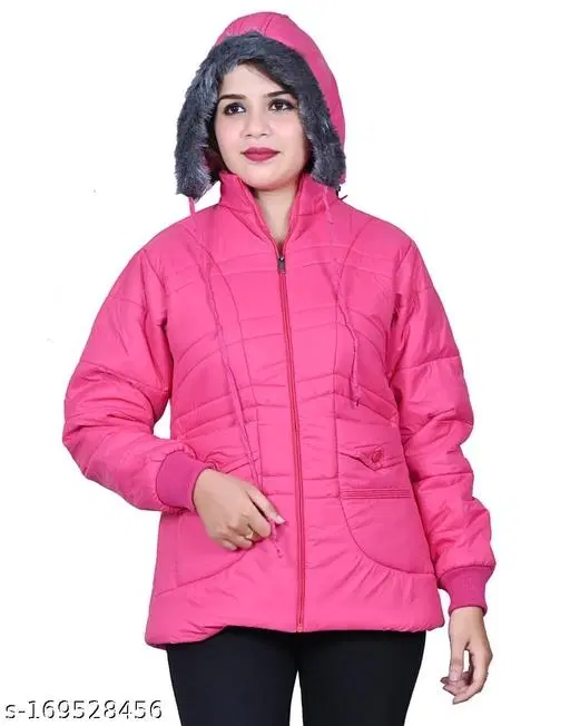 Nylon Jacket for Women (Pink, XL)