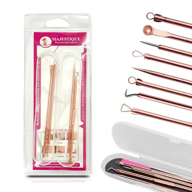 Majestique Proper Pimple Remover Tool and Blackhead Extractor Tool, Pack of 4, B-138