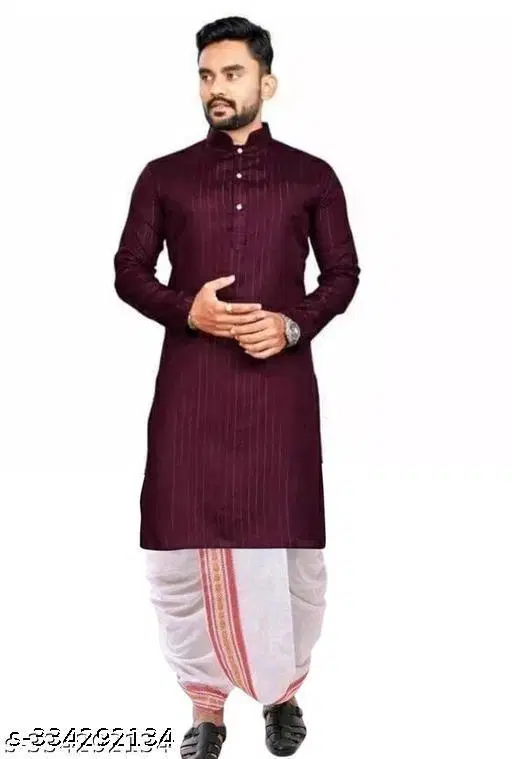 Kurta for Men (Maroon, M)
