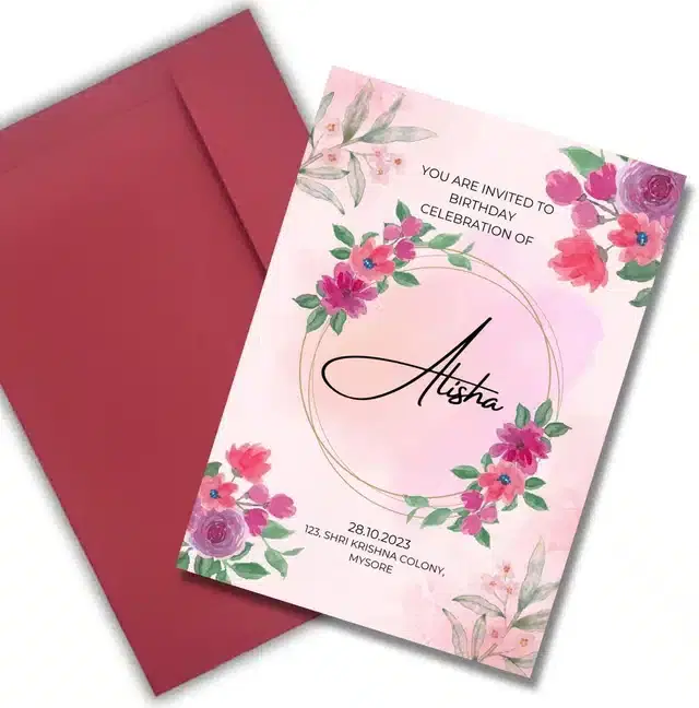 Birthday Party Greetings with Envelope, Multicolor