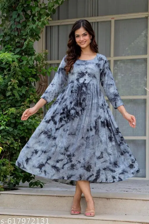 Rayon Kurti for Women, Grey (S)