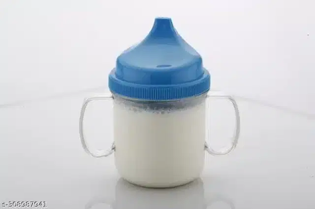 Plastic Kids Sipper, Blue & Transparent, 300 ml