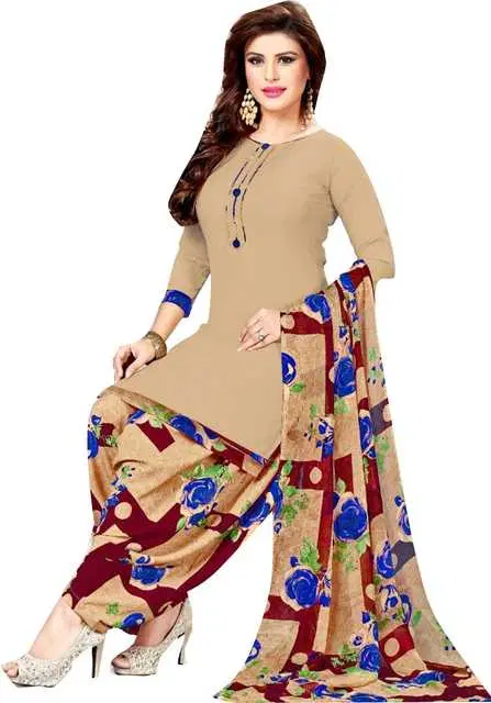 Yashika Unstitched Crepe Salwar Suit Material (Blue) (Y-241)