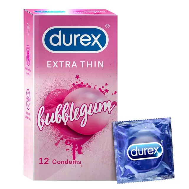 Durex Extra Thin Condom Bubblegum - 12s