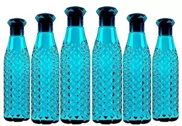 Plastic Water Bottle, Multicolor, 1000 ml, Pack of 6