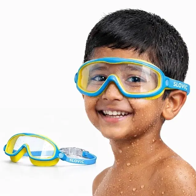 Slovic 1st Gen Kids Swimming Goggles, Yellow And Blue