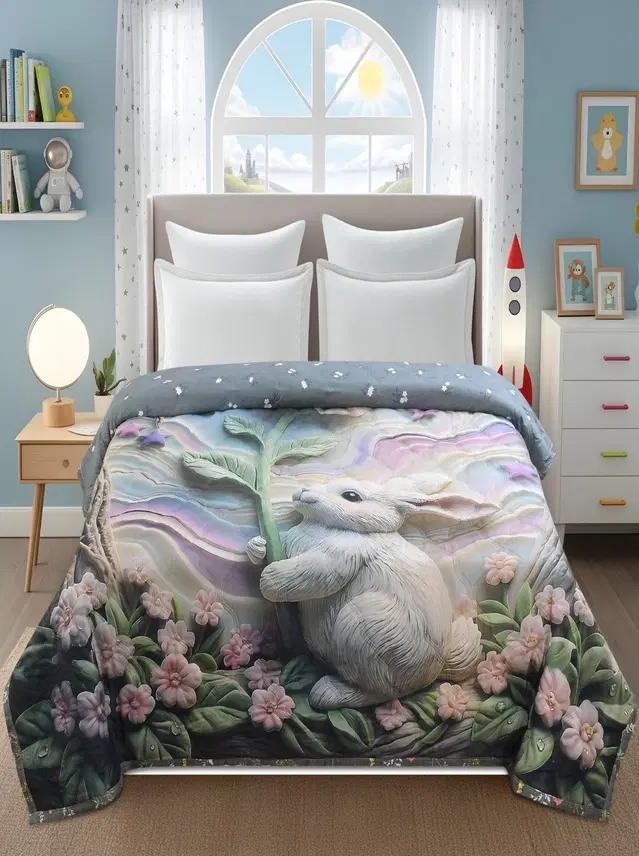 Homitecture 220 GSM Microfiber Reversible AC Comforter/Blanket for Winter/Quilt/Duvets for Double Bed Size(230X250 cm)