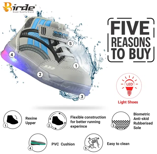 Casual Shoes for Kids (Grey, 9C)