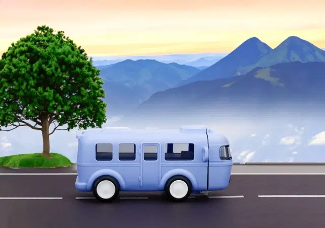 Plastic Bus Shape Sipper Bottle for Kids, Multicolor (1000 ml)