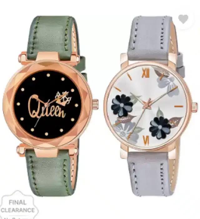 Analog Watch for Women, Pack of 2 (Multicolor)