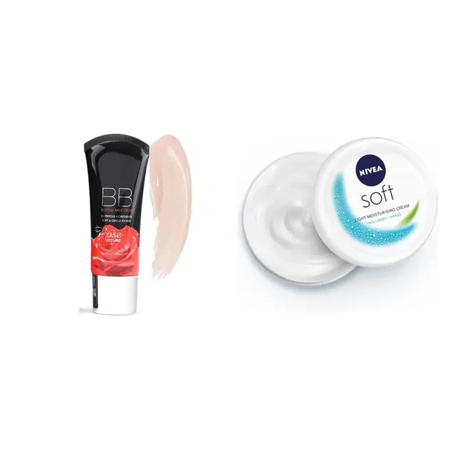 Blemish Balm Cream, 38 ml with Soft Nivea Light Moisturizing Cream, 200 ml, Set of 2
