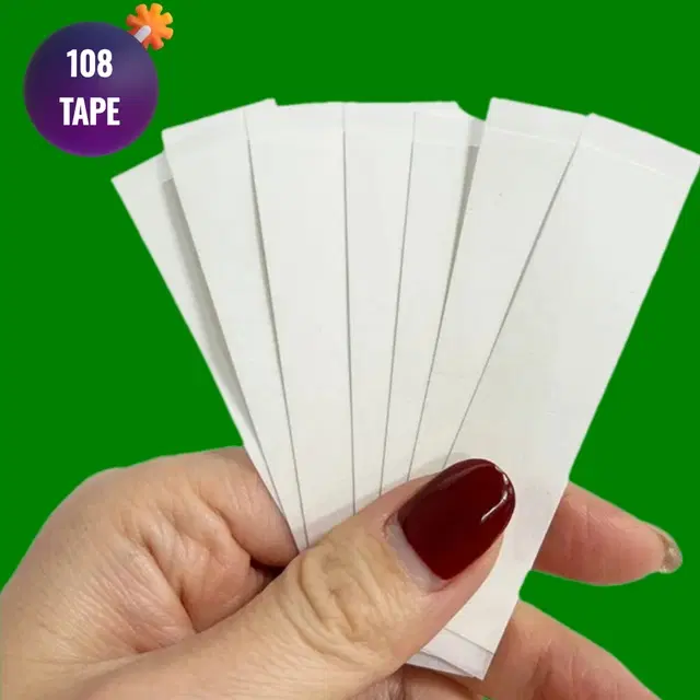 Acrylic Film Clothing 108 Double Sided Tape Strips, Transparent, Set of 1