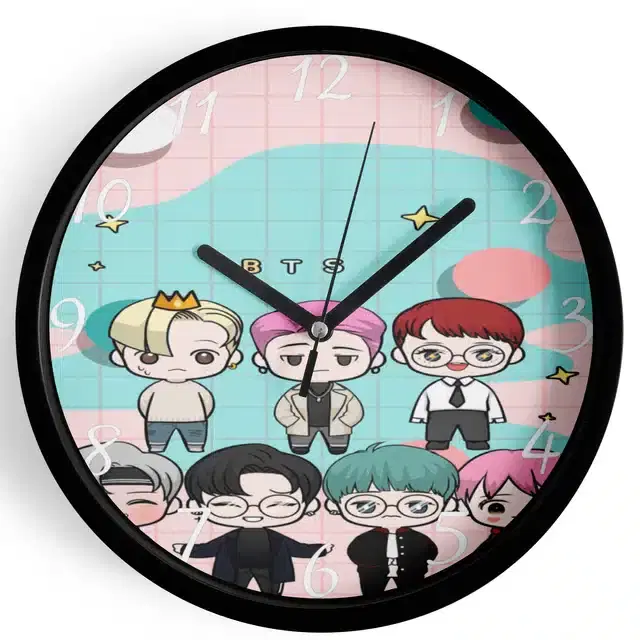 HD Printed Plastic Wall Clock, Multicolor, 10x10 Inches