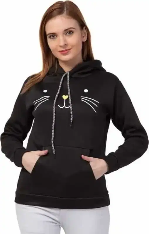 KRYPTAR Full Sleeve Printed Women TomCat Sweatshirt (Black, S) (KPTR3011)