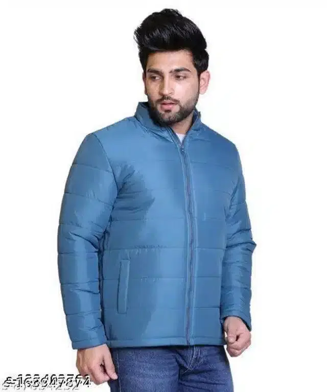 Polyester Full Sleeves Solid Jacket for Men (Blue, XL)
