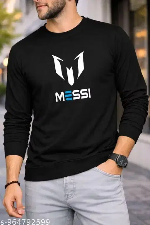 Cotton Blend T-shirt for Men (Black, M)