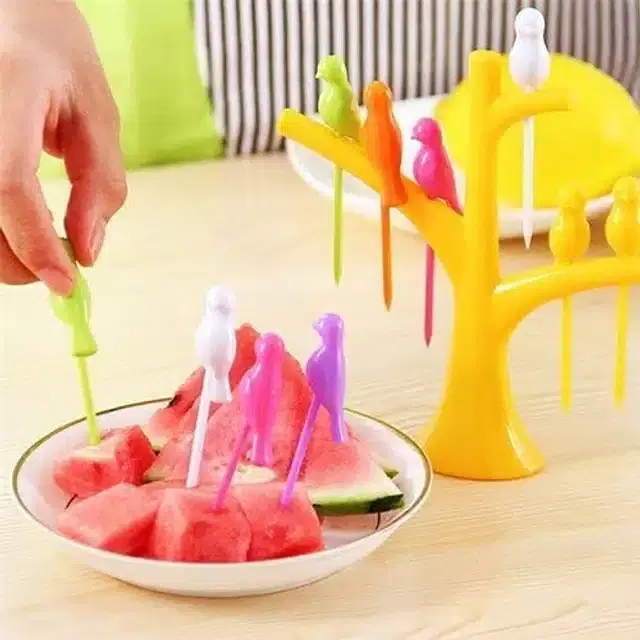 Bird Design Plastic Fork for Kids, Multicolor