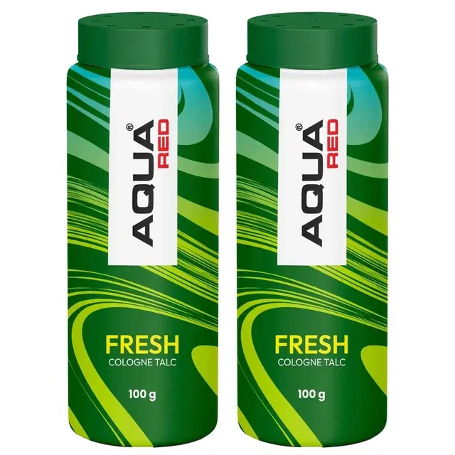 Aqua Red Fresh Cologne Talc 2x100 g (Pack Of 2)