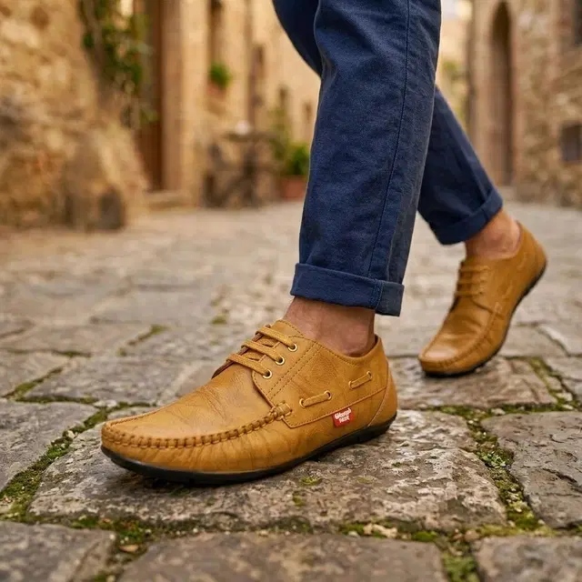 Casual Loafers for Men (Beige, 6)