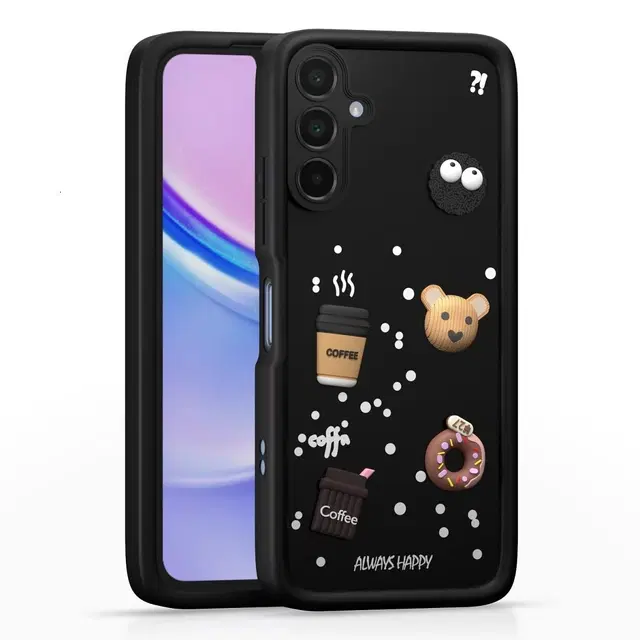 Rubber Mobile Back Cover for Samsung Galaxy A15 5G (Black)