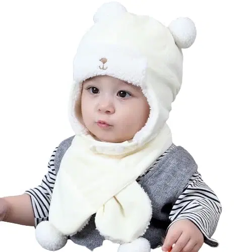 Woolen Winter Cap for Infants (Yellow, 0-6 Months)