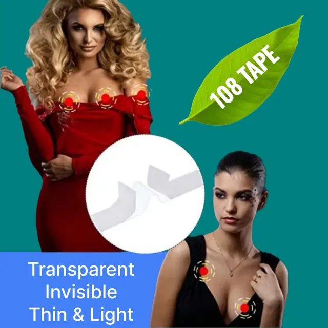 Acrylic Film Clothing 108 Double Sided Tape Strips, Transparent, Set of 1