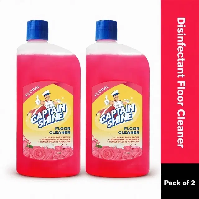 Captain Shine Disinfectant Floor Cleaner (Floral) 2X500 ml (Pack of 2)