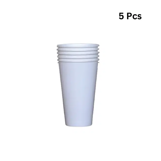 Fiora Paper Glass (350 ml, 5 Pcs) (Pack of 1)