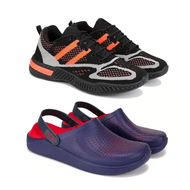 Combo of Sports Shoes & Clogs for Men, Pack of 2 (Multicolor, 6)