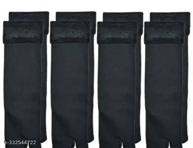 Cotton Socks for Women, Set of 4 (Black)