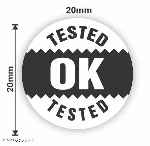 Ok Tested Stickers, Multicolor, 2 cm, Pack of 500