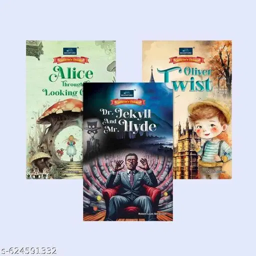 Set of 3 Children’s Classics Novels – Dr Jekyll & Mr Hyde, Oliver Twist & Alice Through the Looking Glass | Timeless Stories for Kids, Young Readers & Classic Literature Lovers