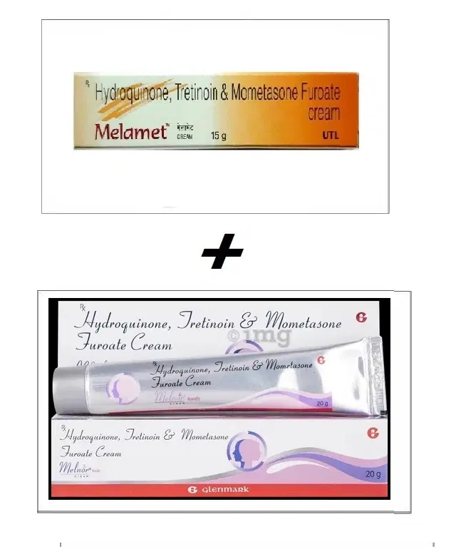 Combo of Melamet, 15 g & Glenmark Melnor, 20 g Face Creams, Set of 2