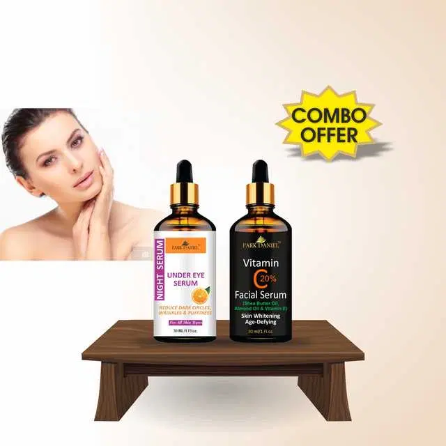 Park Daniel Premium Under Eye Serum & Vitamin C Facial Serum, Pack of 2, 30 ml, SE-1966