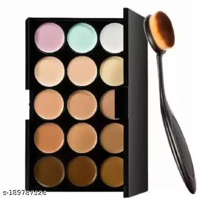 Eye Shadow Palette with Foundation Brush, Set of 2