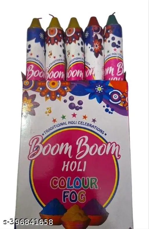 Herbal 5 Pcs Color Fog for Holi, Multicolor, Pack of 1