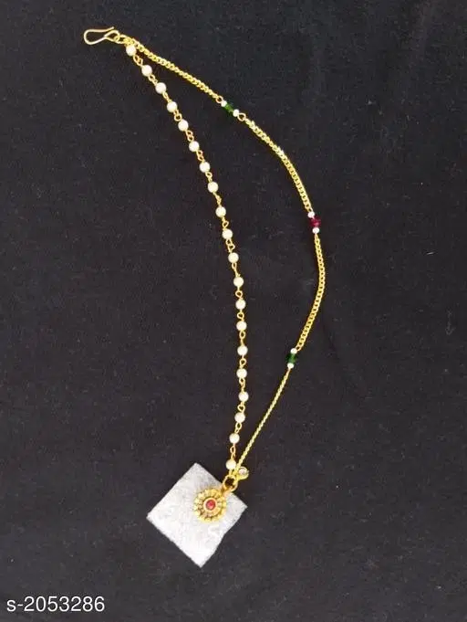 Brass Nose Pin for Women (Gold, Free Size)