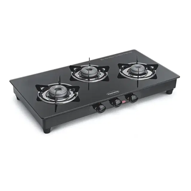 Padmini 3 Burner Glass Stove Cooktop