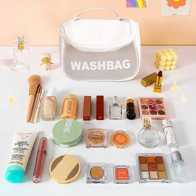 Portable Cosmetic Bag Women, White