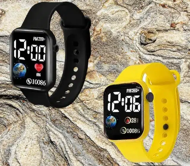 Digital Watch for Men & Women, Pack of 2 (Multicolor)
