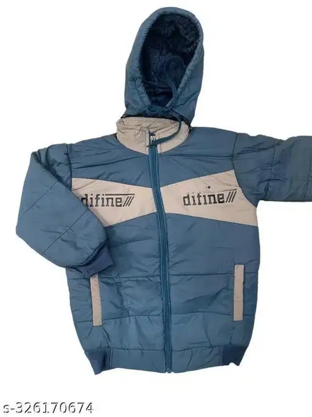 Woolen Jacket for Boys (Blue & Cream, 2-3 Years)