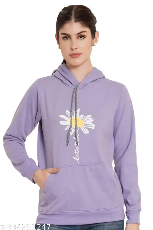 Fleece Hoodie for Women (Lavender, XL)