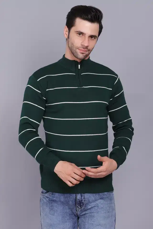 Full Sleeve Sweater for Men (Green, L) (J17)