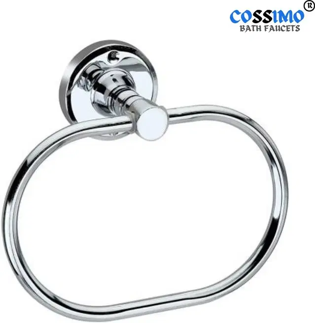 Stainless Steel Multipurpose Towel Ring with Wall Flange, Silver, Set of 1
