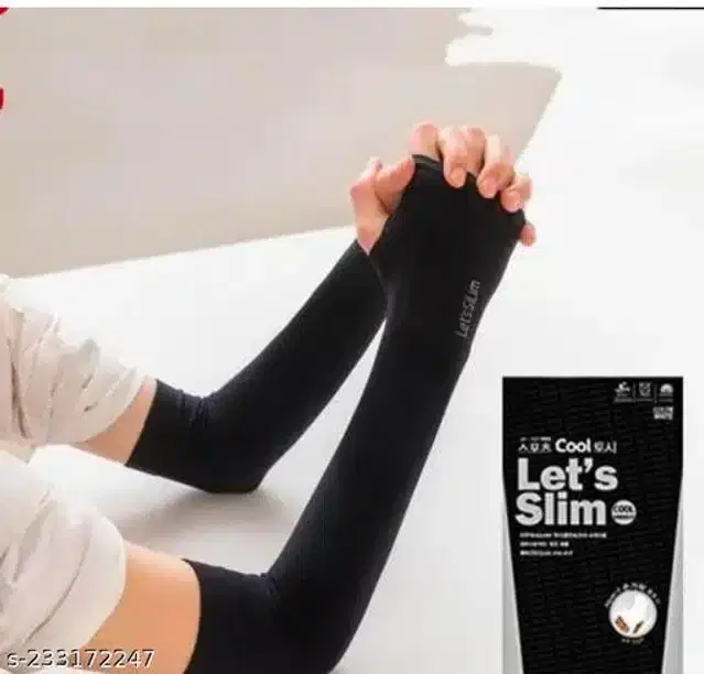 Nylon Arm Sleeves for Unisex (Black)